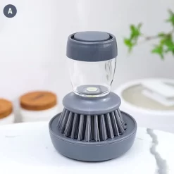 Afwasborstel Met Zeepdispenser – Met 3 Verschillende Opzet Stukken – Inclusief Houder – Grijs – Afwas Borstel Zeepreservoir – Zeep Handborstel – Doseerpomp – Afwasmiddel Dispenser – Navulbaar -Lifestyleproducten 1200x1200 1300