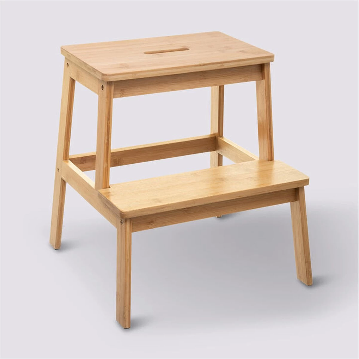 5Five - Bamboe Keukentrapje/opstapje Met 2 Treden 47 Cm - Keuken/badkamer Krukjes 2 5Five - Bamboe Keukentrapje/opstapje Met 2 Treden 47 Cm - Keuken/badkamer Krukjes - Afbeelding 2