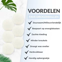 FAVE Drogerballen XL - 6 Stuks - Inclusief Opbergzakje - Wasbol - Wasballen - Doseerbol - Droogballen - Duurzaam -Lifestyleproducten 1200x1200 46