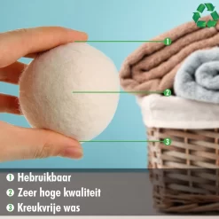 Merkloos Drogerballen Wol XL 6 Stuks - Duurzaam - Wasverzachter - Drogerbollen - Wasdrogerballen - Wasbollen -Lifestyleproducten 1200x1200 520