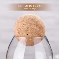 Igoods Helderglazen - Voorraadpot Met Kurkbal - Thee- En Koffiebus Met Bolvormig Houten Deksel - Voedselblikken - Keukenopslag - Opslagpotten -Lifestyleproducten 1200x1200 682