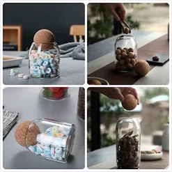 Igoods Helderglazen - Voorraadpot Met Kurkbal - Thee- En Koffiebus Met Bolvormig Houten Deksel - Voedselblikken - Keukenopslag - Opslagpotten -Lifestyleproducten 1200x1200 685