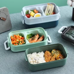 Lunchbox - Meal Prep Bakjes - Lunch Box Met Deksel - Meal Prep – Bento Box - Lunchtrommel Met Bestek Blauw -Lifestyleproducten 1200x1200 713