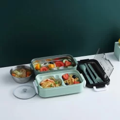 Lunchbox - Meal Prep Bakjes - Lunch Box Met Deksel - Meal Prep – Bento Box - Lunchtrommel Met Bestek Blauw -Lifestyleproducten 1200x1200 722