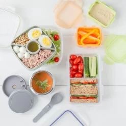 Lock&Lock Saladebox - Salade Lunchbox To Go - Salade To Go - 950 Ml - Lekvrij - Met Verdeelvakjes - Groen -Lifestyleproducten 1200x1200 728