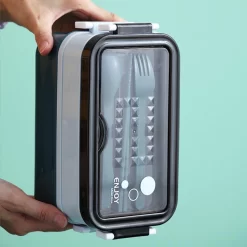 Lunchbox - Meal Prep Bakjes - Lunch Box Met Deksel - Meal Prep – Bento Box - Lunchtrommel Met Bestek Groen -Lifestyleproducten 1200x1200 749