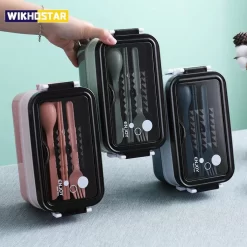 Lunchbox - Meal Prep Bakjes - Lunch Box Met Deksel - Meal Prep – Bento Box - Lunchtrommel Met Bestek Groen -Lifestyleproducten 1200x1200 752