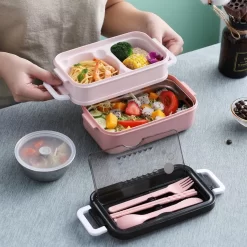 Lunchbox - Meal Prep Bakjes - Lunch Box Met Deksel - Meal Prep – Bento Box - Lunchtrommel Met Bestek Groen -Lifestyleproducten 1200x1200 758
