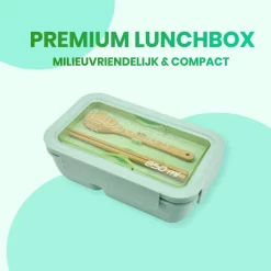BentoBros® Duurzame Bento Box - Broodtrommel - Lunchtrommel - Lunchbox - Lunchset Voor Kinderen - Brooddoos - Duurzaam Hout - Inclusief Bestek - Voor Volwassenen En Kinderen - 0,85 Liter - Geschikt Voor Magnetron, Vriezer En Vaatwasser - Groen -Lifestyleproducten 1200x1200 771