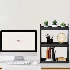 Merkloos 3 Tier Staande Planken Keuken Onder Kast Plank Douche Plank Badkamer Werkblad Organizer Ijdelheid Lade Cosmetica & Make-up Opslag Kruidenrek Zwart -Lifestyleproducten 1200x1200 774