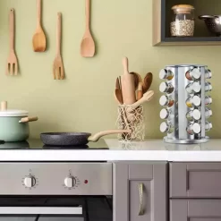 SensaHome 360 Graden Roteerbare Kruidencarrousel - Kruidenrek/Kruidenmolen - 20 Kruidenpotjes - 5 Laags - Draaibaar - 20 Specerijen Potjes - Specerijenmolen -Lifestyleproducten 1200x1200 788