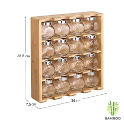 Merkloos Decopatent® Kruidenrekje Ophangbaar - Kruidenrek Inclusief 16 Kruidenpotjes - Bamboe Hout - 4 Laags -Lifestyleproducten 1200x1200 822