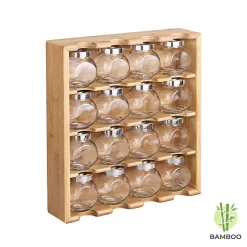 Merkloos Decopatent® Kruidenrekje Ophangbaar - Kruidenrek Inclusief 16 Kruidenpotjes - Bamboe Hout - 4 Laags -Lifestyleproducten 1200x1200 825