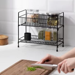 Navaris Stalen Kruidenrekje 2 Etages - Kruidenrek Staand - Rek Voor Kruidenpotjes En Glaasjes - Multifunctionele Organizer Voor Keuken En Badkamer -Lifestyleproducten 1200x1200 835