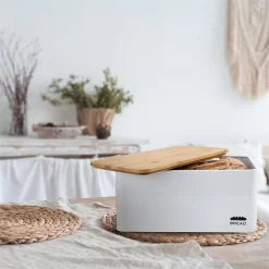 Oklahoma Broodtrommel Metaal 35,5x15,5x23 Cm Bamboe Deksel Snijplank -Lifestyleproducten 1200x1200 851