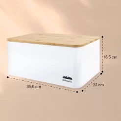 Oklahoma Broodtrommel Metaal 35,5x15,5x23 Cm Bamboe Deksel Snijplank -Lifestyleproducten 1200x1200 853