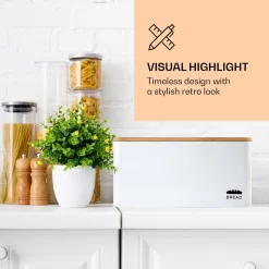 Oklahoma Broodtrommel Metaal 35,5x15,5x23 Cm Bamboe Deksel Snijplank -Lifestyleproducten 1200x1200 855