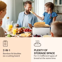 Oklahoma Broodtrommel Metaal 35,5x15,5x23 Cm Bamboe Deksel Snijplank -Lifestyleproducten 1200x1200 856