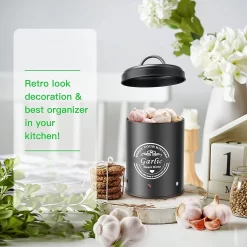 Professionele Bewaardozen - Set Van 3 - Voor Aardappels, Uien En Knoflook - Retro Design - Voorraadcontainer Van Metaal - Keukenopslag - Groentes Bewaren Voor Lange Tijd - Perfect Cadeau Voor In De Keuken -Lifestyleproducten 1200x1200 890