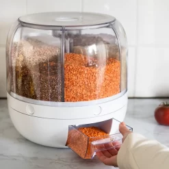 Roterende Voedsel Dispenser - 6 Vakken - Met Doseerschep - BPA Vrij - Handig -Lifestyleproducten 1200x1200 897