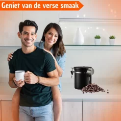 Koffie Bewaarbus Luchtdicht Met CO2 Uitlaat - Koffieblik Bewaarblik Voor 500 Gr Koffiebonen - Zwart - 1.2L -Lifestyleproducten 1200x1200 903