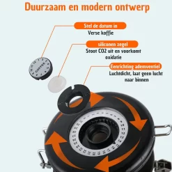 Koffie Bewaarbus Luchtdicht Met CO2 Uitlaat - Koffieblik Bewaarblik Voor 500 Gr Koffiebonen - Zwart - 1.2L -Lifestyleproducten 1200x1200 904