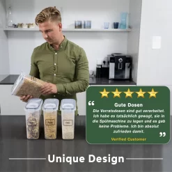 TNM Luxe Luchtdichte Voorraadbussen Set Zwart (4x2,5L), Voorraadpotten, Voedselcontainer Met Deksel, Vershouddoos -Lifestyleproducten 1200x1200 932