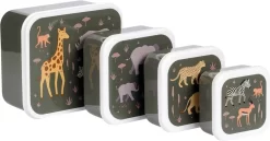 A Little Lovely Company - Brooddoos - Broodtrommel -Lunch & Snack Box Set Van 4 - Savanne -Lifestyleproducten 1200x629