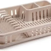 Beige Afdruiprek Met Lekbak 45 X 30 Cm - Keukenbenodigdheden - Afwassen/afdrogen - Afwasrekken - Afdruiprekken Met Lekbak