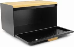 Luxe Broodtrommel Zwart Met Bamboe - Brood Bewaardoos - 36x21x21CM - Rechthoekig -Lifestyleproducten 1200x770