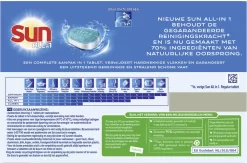 SUN® Sun All-in-1 Normaal Vaatwastabletten - 7 X 25 Tabletten - Voordeelverpakking -Lifestyleproducten 1200x790 2
