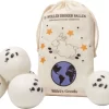 Miki's Goods® XL Wollen Drogerballen 6 Stuks - Panda Wasballen - Duurzaam - Wasbol - 100% Nieuw-Zeelandse Schapenwol - Wasbollen - Herbruikbaar- Droogballen - Snellere Droogtijd - Zuigt Dierenharen Op