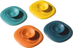 Luxe Doucheputje Afvoer Plug Zeef Stopper Stop - Universele Haarfilter Haarvanger Gootsteenstop Afvoerstop Onderdeel Afvoerputje Stopper Putje Rooster Voor Wastafel Gootsteen Spoelbak Bad Douchebak Keuken Wasbak Badkuip Aanrecht - Siliconen - Geel -Lifestyleproducten 1200x792 2