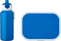 Mepal – Lunchset Campus (pu + Lb) – Pop-up Drinkfles En Broodtrommel Voor Kinderen – Blauw – Bento Box – Lekvrij