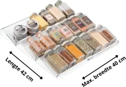 Merkloos Kruidenrek Lade - Kruiden Organizer - Kruidenrek Uitschuifbaar - Lade Organizer - Kruiden Opbergen Lade - Kruidenrekje Schuif - Min. 20x42 Max. 40x42 -Lifestyleproducten 1200x831