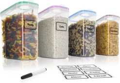 TNM Luxe Luchtdichte Voorraadbussen Set (4x2,5L) – Voorraadpotten - 4 Kleuren -Lifestyleproducten 1200x833