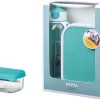 Mepal – Waterfles + Lunchbox + Fruitbox Campus – Turquoise – Drinkfles Voor Kinderen – Broodtrommel – Fruitbakje – Giftset