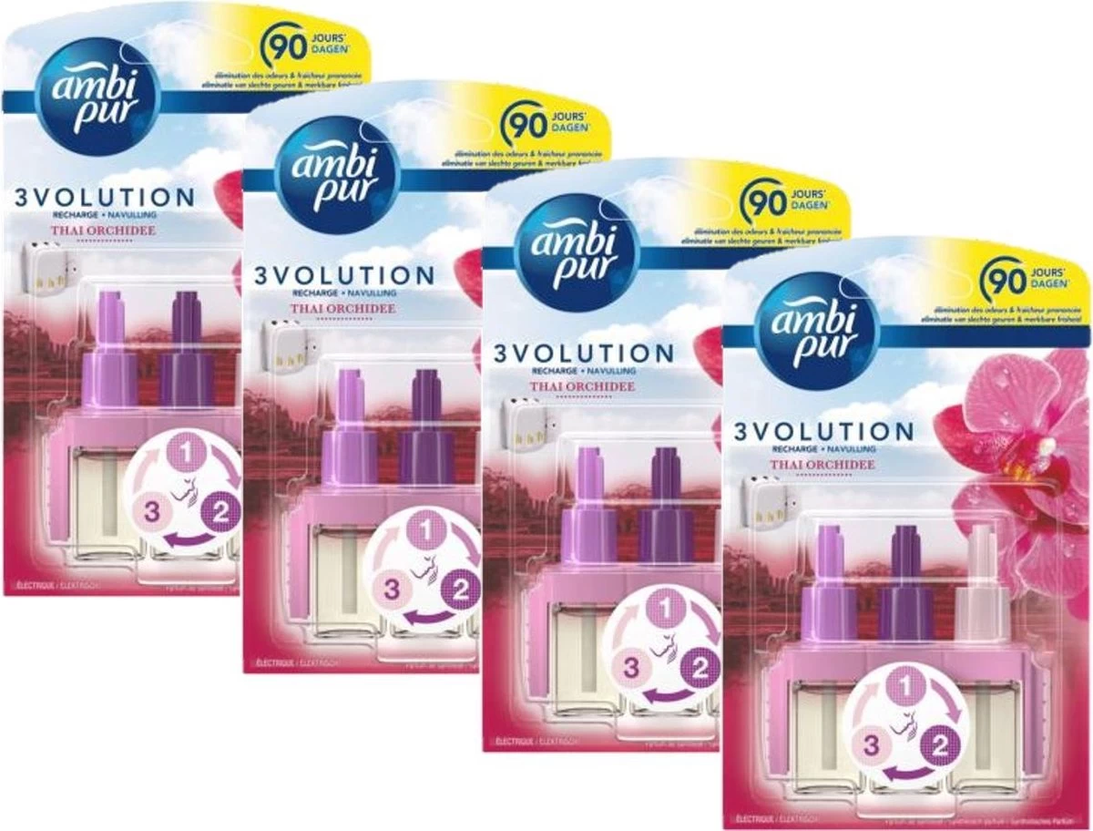 Ambi Pur Luchtverfrisser Navulling 3Volution Thai Orchidee 4 X 20 Ml 1 Ambi Pur Luchtverfrisser Navulling 3Volution Thai Orchidee 4 X 20 Ml