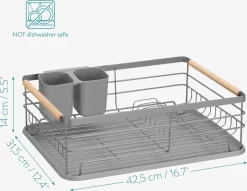 Navaris Afdruiprek Met Uitneembare Bestekhouder - Afwasrek Met Losse Lekbak - Vaatwasrek Met Plateau - Voor Bestek, Borden, Schalen En Pannen -Lifestyleproducten 1200x930 2
