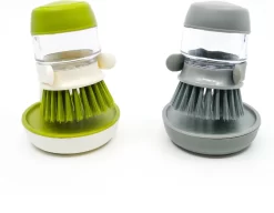 In Round Afwasborstel Met Zeepdispenser / Zeepreservoir – Inclusief Houder – Grijs – Afwas Borstel – Zeep Handborstel – Doseerpomp – Afwasmiddel Dispenser – Navulbaar -Lifestyleproducten 1200x935