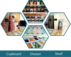 Empyrea Set Van 24 Luchtdichte Vershouddozen, Voorraad Bussen Opslag En Organisatie, Keuken En Voedselcontainer, Voorraadpotten Van Kunststof, BPA-vrij, 72 Etiketten, 3 Markers En 8 Lepels Meegeleverd | Keuken Organizer Voorraadcontainers -Lifestyleproducten 1200x966 4