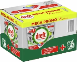 Dreft Platinum Plus All In One Lemon - 95 Stuks - Vaatwastabletten