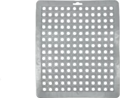 Merkloos Gootsteenmat PVC Vierkant Grijs 28 Cm