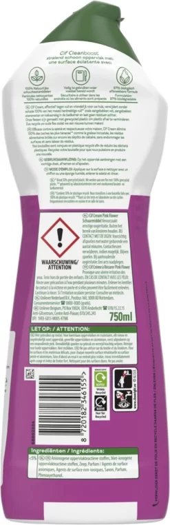 Cif CleanBoost Cream Pink Schuurmiddel - 8 X 750 Ml - Voordeelverpakking -Lifestyleproducten 389x1200 1