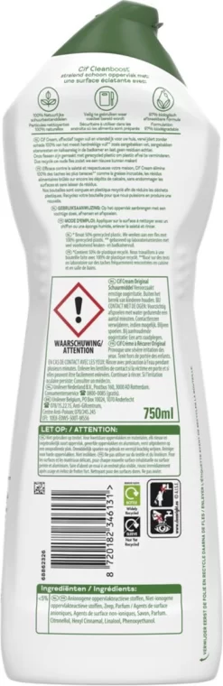 Cif CleanBoost Cream Original Schuurmiddel - 8 X 750 Ml - Voordeelverpakking -Lifestyleproducten 390x1200 5