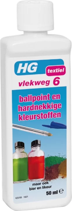 HG Vlekweg 6 - 50ml- Voor O.a. Vlekken Van Ballpoint & Hardnekkige Kleurstoffen -Lifestyleproducten 411x1200