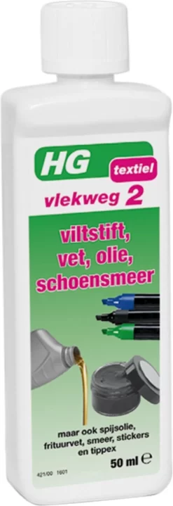 HG Vlekweg 2 - 50ml - Voor O.a. Vlekken Van Viltstift, Vet, Olie & Schoensmeer -Lifestyleproducten 412x1200 1