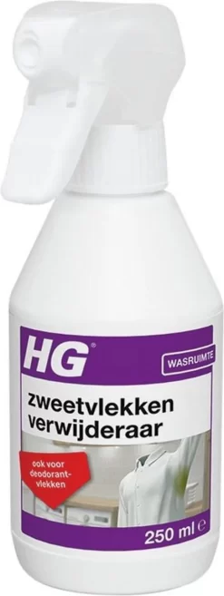 HG Zweetvlekkenverwijderaar - 250ml - Effectief Tegen Zweet- En Deodorantvlekken - Geschikt Voor Wit En Gekleurd Textiel -Lifestyleproducten 451x1200