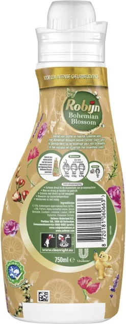 Robijn Collections Bohemian Blossom Wasverzachter - 8 X 30 Wasbeurten - Voordeelverpakking -Lifestyleproducten 468x1200 1