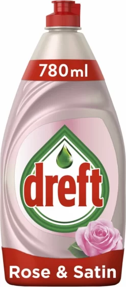 Dreft Clean & Care Rose & Satin Afwasmiddel - 8x780ml - Voordeelverpakking -Lifestyleproducten 528x1200 1
